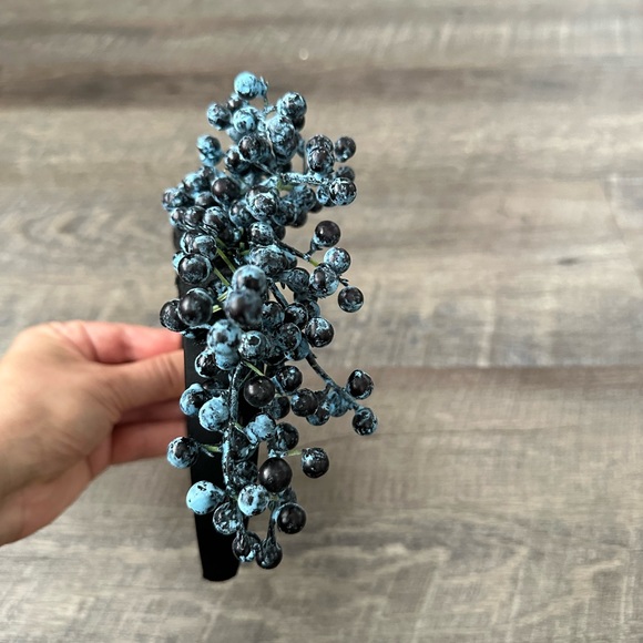 Handmade Designer Fascinator Headband  berries Blueberries Black Blue main image 11